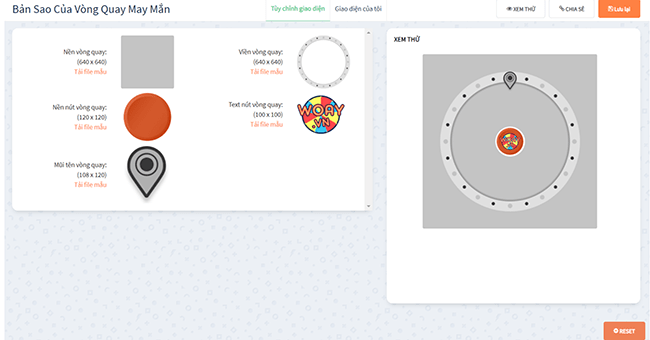 Tự tạo vòng quay may mắn với Woay 3